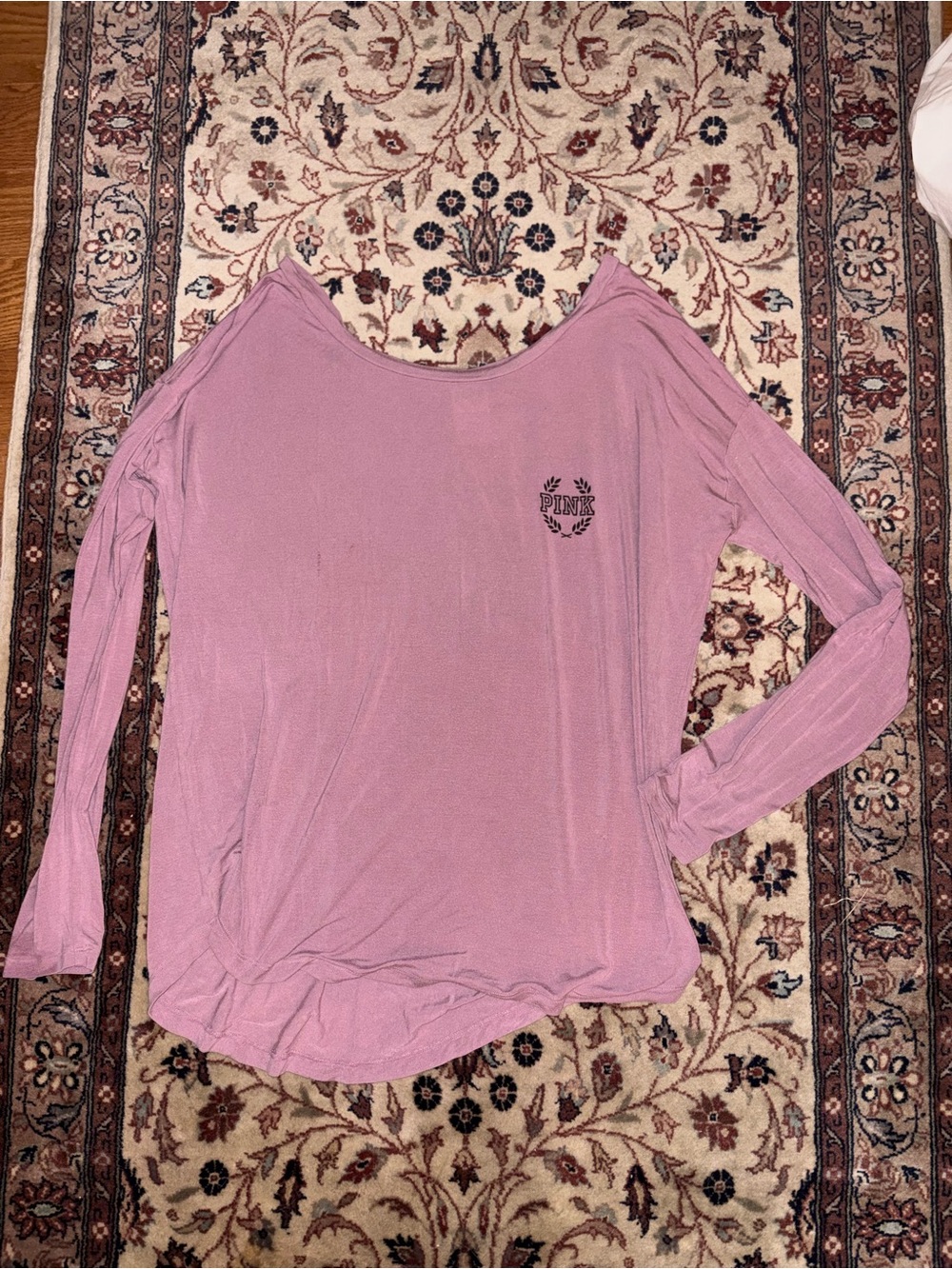 VS PINK Boxy Mauve Long Sleeve Pyjama Top